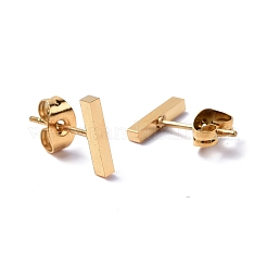 Ионное покрытие (ip) 304 нержавеющая сталь кубовидные серьги-гвоздики для женщин&nbsp;EJEW-K243-01G