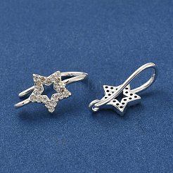 Ganchos para pendientes con revestimiento de latón y micro pavé de circonitas cúbicas transparentes&nbsp;KK-A231-08S