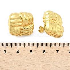 Orecchini a bottone quadrati in acciaio inossidabile 304 per donna&nbsp;EJEW-A125-63G