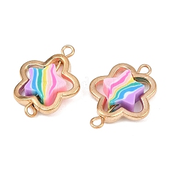 Пластиковая рамка ccb с радужными бусинами из полимерной глины&nbsp;KK-D103-08A-G