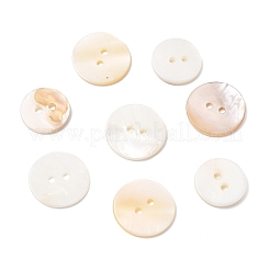 100 bouton en coquillage d'eau douce de 2 styles&nbsp;BUTT-CJ0001-12