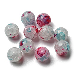 Perles en verre craquelé transparentes&nbsp;GLAA-D012-02A