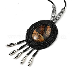 Ожерелья с подвесками из стекла&nbsp;NJEW-Q349-02E