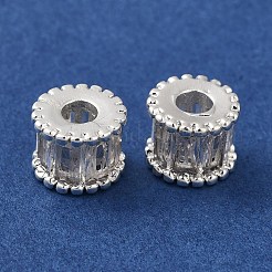 Placage en rack en laiton pavé de perles de zircone cubique transparentes&nbsp;KK-M285-29S