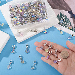 105 Stück 7 Stile Glas europäischen Baumeln Charms&nbsp;HJEW-TAC0130