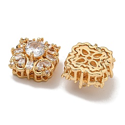 Perles de zircone cubique micro pave en Laiton&nbsp;KK-U037-03G-01