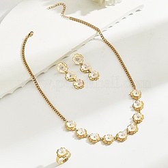 Edelstahl-Blumenohrringe & Halsketten & Ringe-Sets für Frauen&nbsp;YR1228