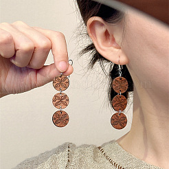 Pendientes colgantes de madera estilo bohemio&nbsp;WG7FE60-01