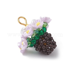 Подвески-цветы из стеклянных бусин из смолы&nbsp;PALLOY-MZ01106-01