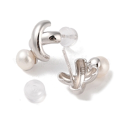 Серьги-гвоздики из стерлингового серебра с защитой от потускнения&nbsp;EJEW-C087-11B-P