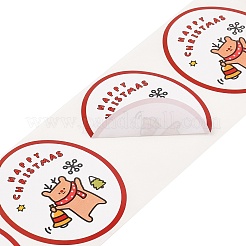 120 rotolo di adesivi natalizi in carta rotonda&nbsp;DIY-M070-09B