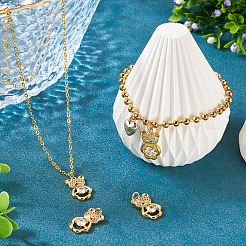 2шт латунные подвески с микропаве и кубическим цирконием&nbsp;KK-TA0002-81D