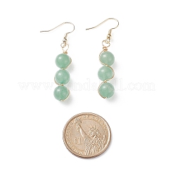 7 paires de boucles d'oreilles pendantes rondes en pierres précieuses mélangées naturelles de style 7&nbsp;EJEW-JE05070