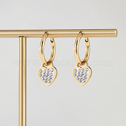 Стильные серьги-кольца в форме сердца из нержавеющей стали 201&nbsp;PR7038