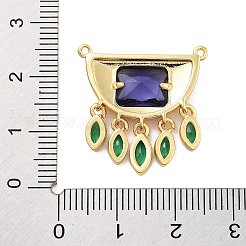 Pendentifs en laiton plaqué micro pavé de zircones cubiques et de verre&nbsp;KK-Z071-66G-01