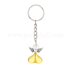 Брелки из акрила и сплава в виде сердца ангела&nbsp;KEYC-JKC00583-01