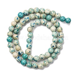 Brins de perles de marbre teintées naturelles&nbsp;G-P593-6mm-04