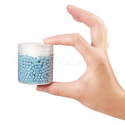 Круглая бусина из экологически чистого окрашенного стекла с жемчугом&nbsp;HY-PH0002-17-B