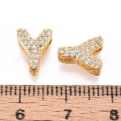 Perle di zirconi cubici trasparenti in micro pavè di ottone&nbsp;KK-T071-17G-Y