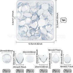 120 cabochon strass acrylique de 6 styles&nbsp;GACR-CA0001-02