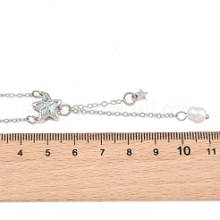 Halsketten mit Anhänger in Form einer Schleife und eines Sterns aus Messing&nbsp;KK-CBA6599-01P