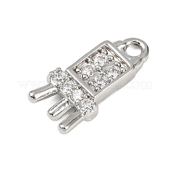 Латунные микропаве прозрачные подвески с фианитом&nbsp;KK-L238-15P