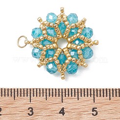 Colore ab placcato pendenti di vetro&nbsp;PALLOY-MZ01314-02