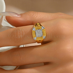 Женские кольца на палец из латуни с микропаве и кубическим цирконием&nbsp;GF8106-2