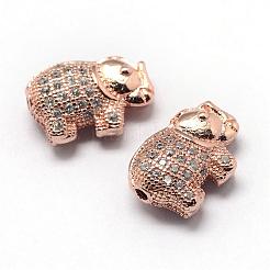 Cremagliera in ottone placcatura perline zirconi&nbsp;ZIRC-S032-01RG