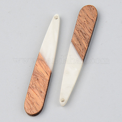 Pendentifs en résine opaque et bois de noyer&nbsp;X-RESI-S389-039A-C04