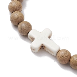Holzperlen-Stretcharmbänder für Paare&nbsp;BJEW-JB11305-02
