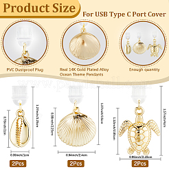 6 шт. 3-х видов пластиковых мобильных пылезащитных заглушек&nbsp;HJEW-CN00011