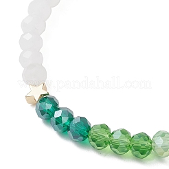 2 шт. эластичный браслет из гальванизированного стекла и латунных бусин для женщин&nbsp;BJEW-JB13162