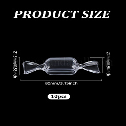 10 шт. прозрачные пластиковые коробки для хранения безделушек в форме конфет&nbsp;CON-LP0001-33
