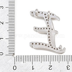Pendenti in zirconi cubici trasparenti in micro pavè di ottone&nbsp;CU-CBA8481-01P-E