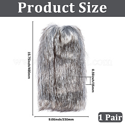 Чехол для ботинка из полиэстера с имитацией лисьего меха&nbsp;AJEW-WH20130-37B