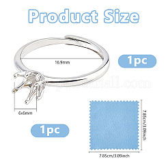 Rhodinierte 925 Sterling Silber Verlobungs-Solitärring-Fassungen&nbsp;STER-DC0001-99