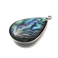 Подвески из натуральной ракушки пауа из нержавеющей стали 304&nbsp;STAS-Z125-01F-P