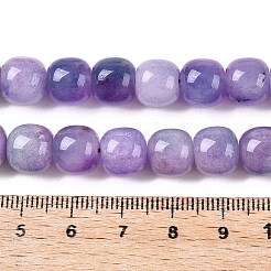 Teñidos naturales blancas abalorios de jade hebras&nbsp;G-T138-D17