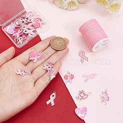 Oktober Brustkrebs Pink Awareness Ribbon Armband Halskette Bastelset&nbsp;DIY-PH0020-75