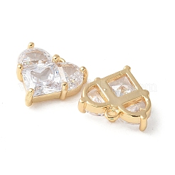 Pendenti in zirconi cubici trasparenti in micro pavè di ottone&nbsp;KK-Q031-42G-03