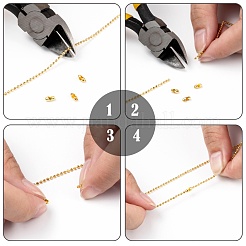Chaînes à billes en acier inoxydable 304 plaquées ionique (IP) faites à la main de 3.28 pied&nbsp;X-STAS-F136-15G-10m