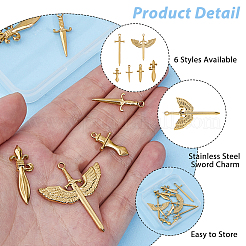 12шт 6 стиля подвески из нержавеющей стали&nbsp;STAS-HS0001-28