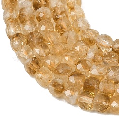 Нити из нагретых натуральных цитриновых бусин&nbsp;G-B175-C06-6x6mm