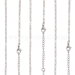 10 шт. 667 нержавеющая сталь цепочка-скрепка ожерелье&nbsp;NJEW-BBC0001-48A-P