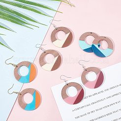 DIY-Sets zur Herstellung baumelnder Ohrringe aus Walnussholz&nbsp;DIY-OC0006-62