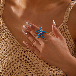 Fingerringe aus einer Legierung aus Emaille und Strass&nbsp;WG0A593-02