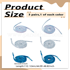 3 paire de lacets plats et lisses en polyester&nbsp;AJEW-LP0003-09A