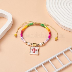 Браслет из стеклянных бусин&nbsp;BJEW-MZ00025-02