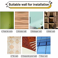 Pegatinas de pared de espejo de acrílico de loto&nbsp;OACR-WH0032-04C